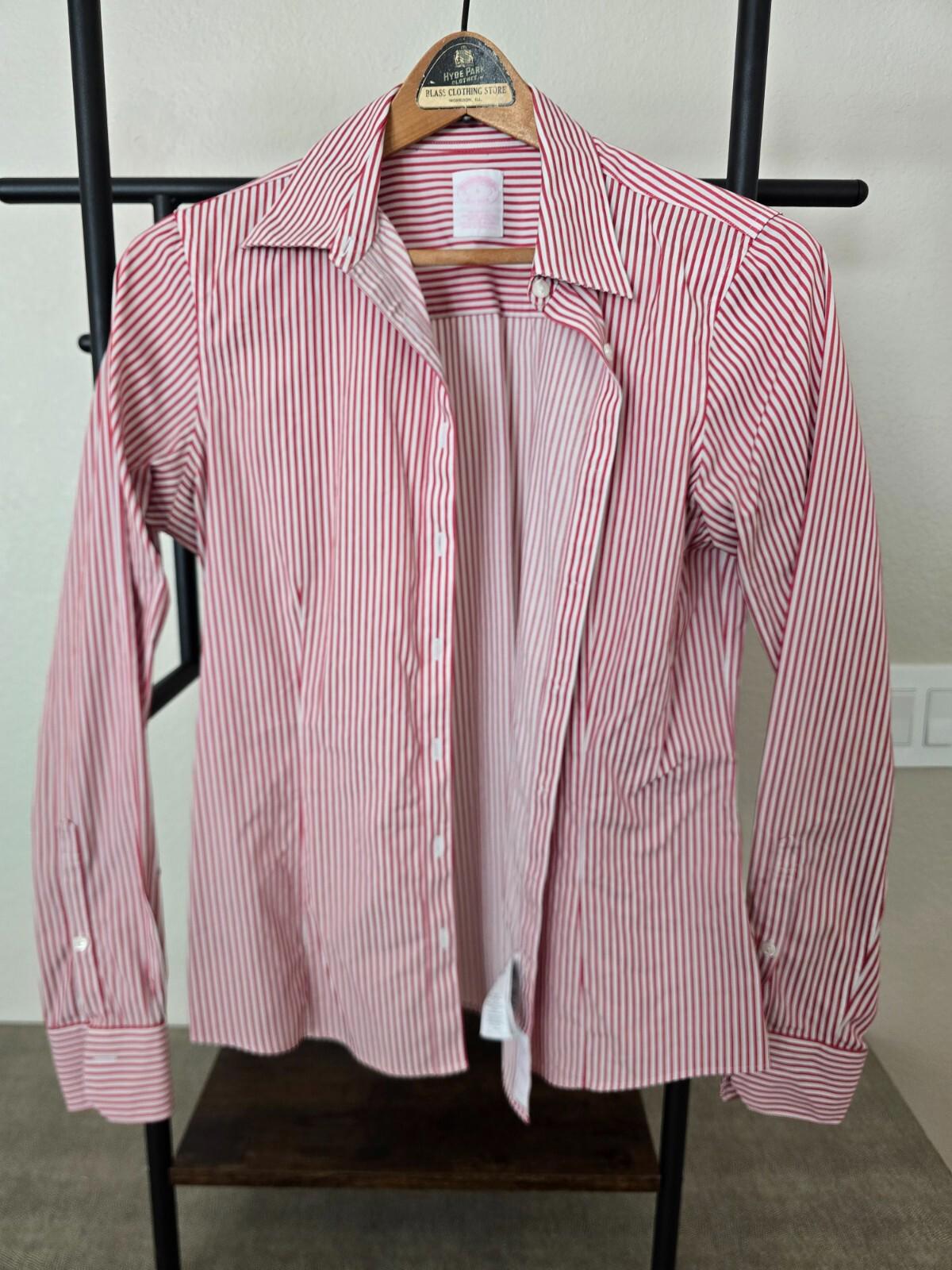 Brooks Brothers textured red pinstripe shirt - Size 6
