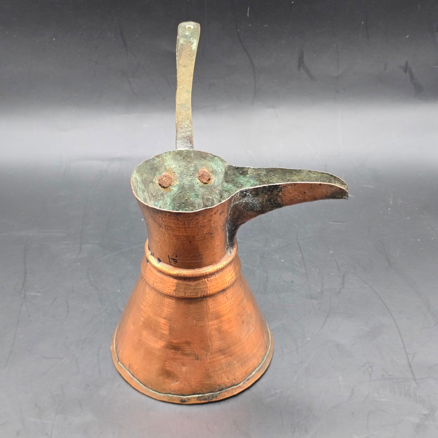 Vintage/Antique Copper Turkish Coffee Pot with Brass Handle