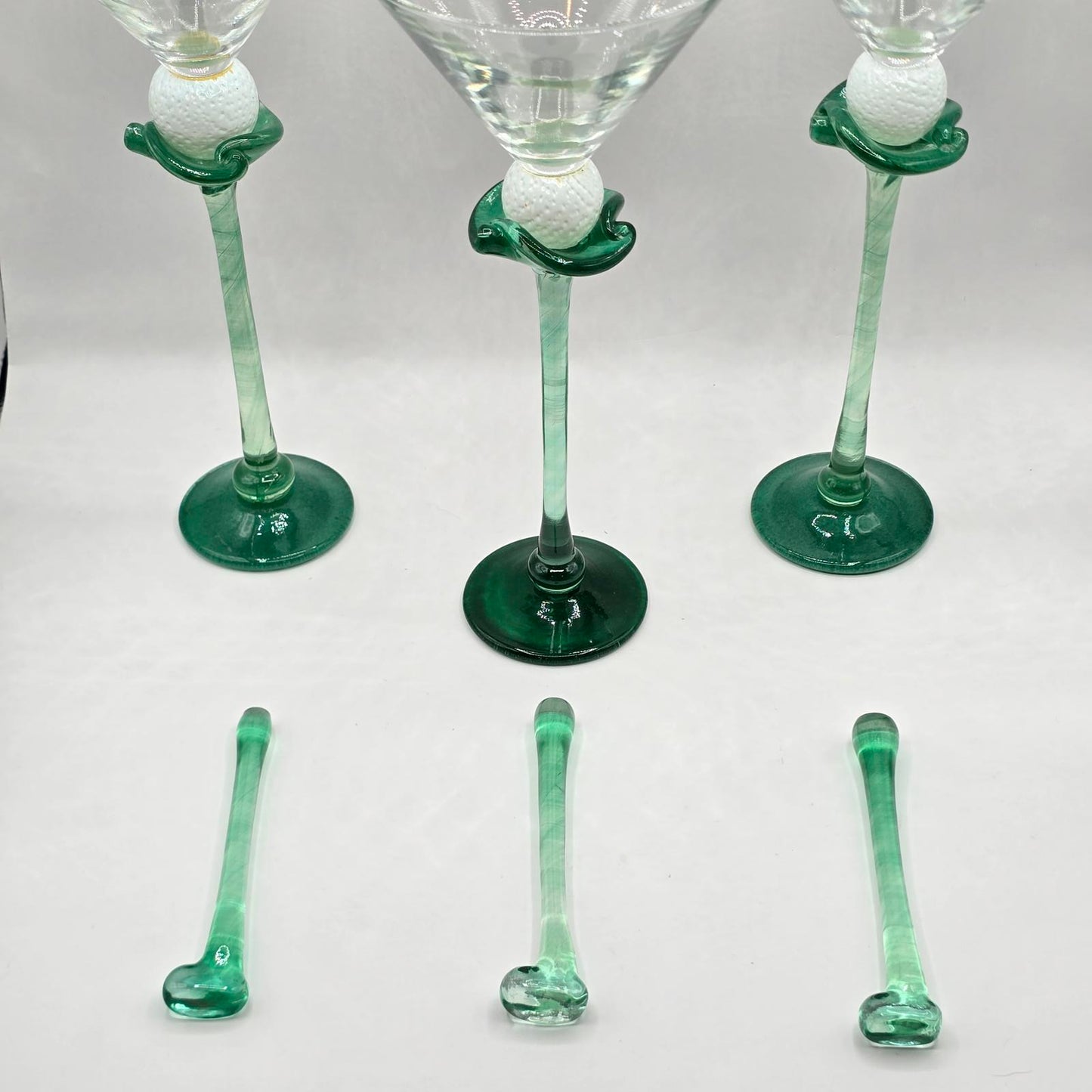Vintage Bri'oni Golf Ball Glasses and Rare Swizzle Sticks