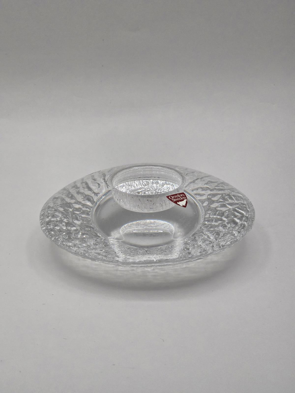 Orrefors Sweden Crystal Discus Votive Candle Holder