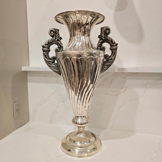 Elegant French-Style Silver-Plated Vase