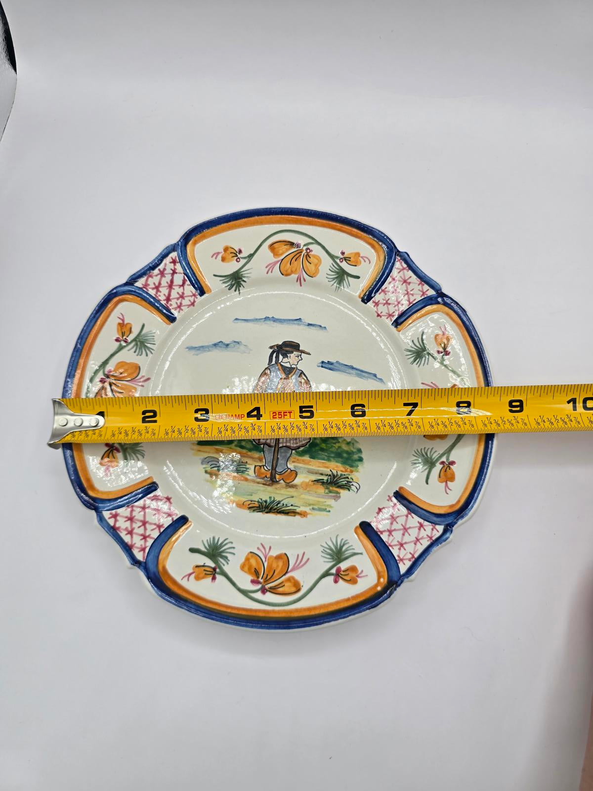 Vintage HB Quimper French Faience Pottery Plates