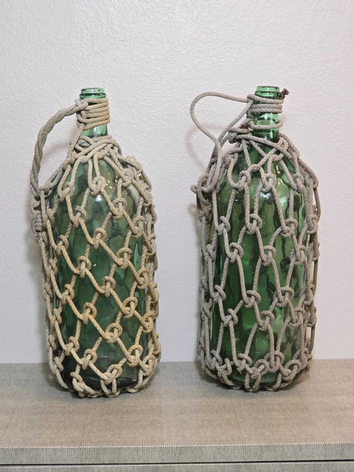 Vintage/Antique Rope-Wrapped Ship Bottles