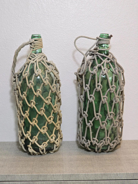 Vintage/Antique Rope-Wrapped Ship Bottles