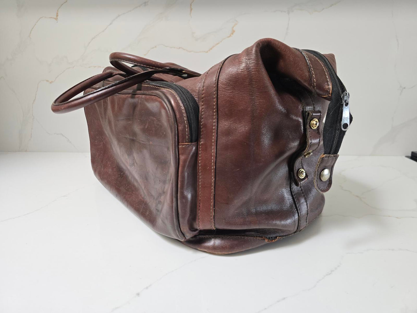 Vintage Bric's Leather Duffel Bag