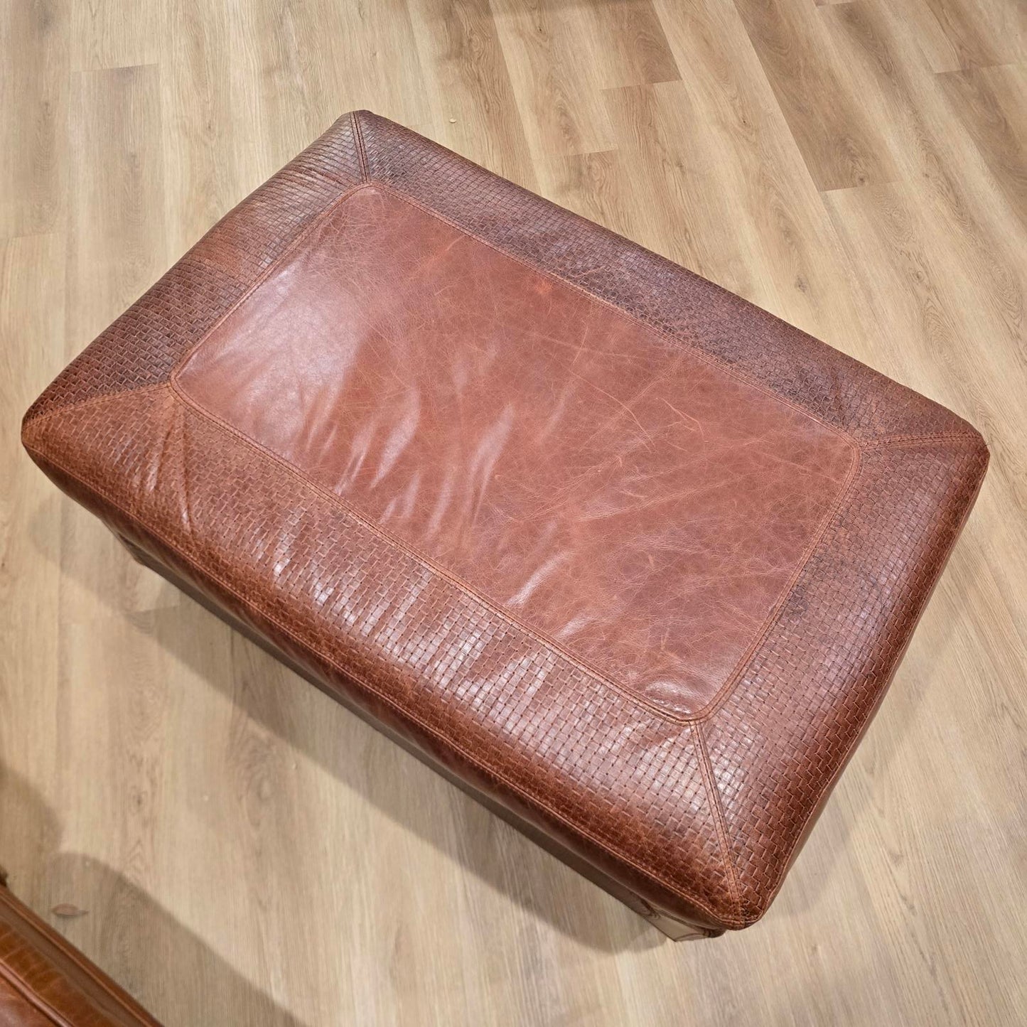 Stickley "Santa Fe" Style Leather Ottoman By Creative Leather