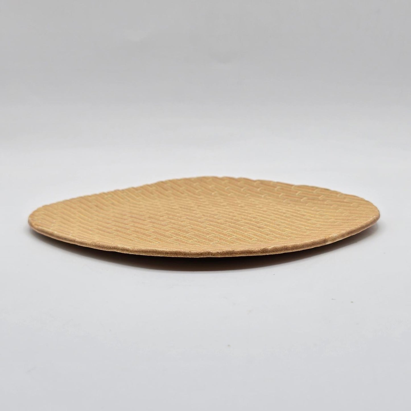 Handcrafted Studio Pottery Basket Weave Pattern - Set of 4, Square Plates