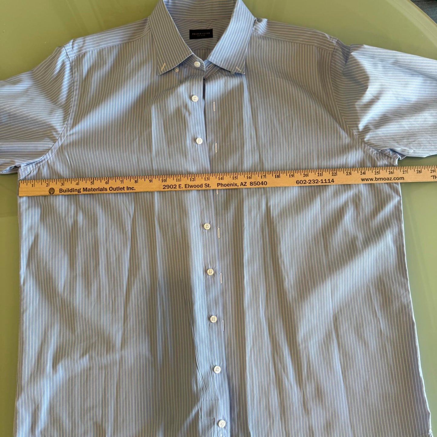 Proper Cloth - Custom Made Blue with White Pinstripe Men's Dress Shirt