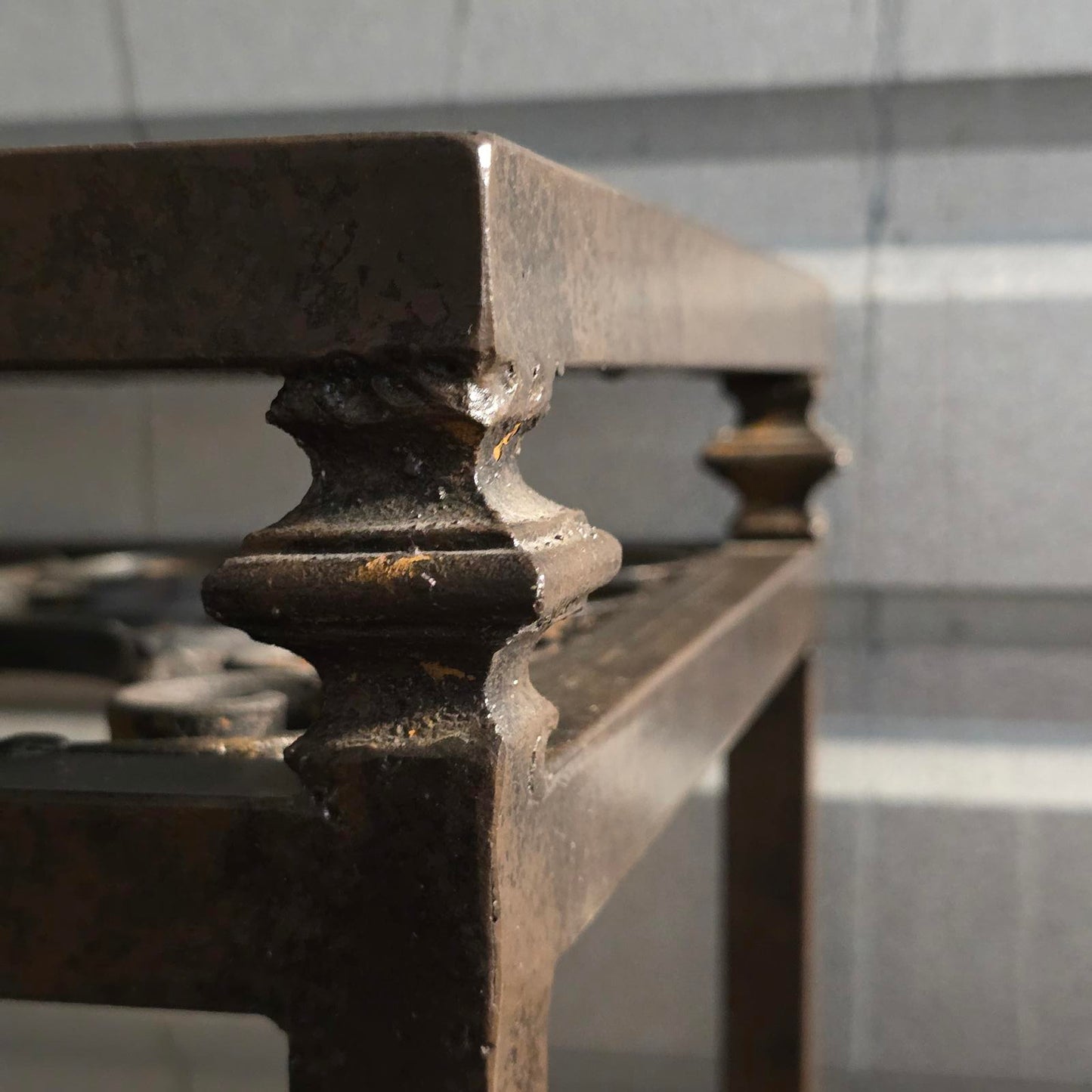 Spanish Revival Wrought Iron Glass-Top Console Table