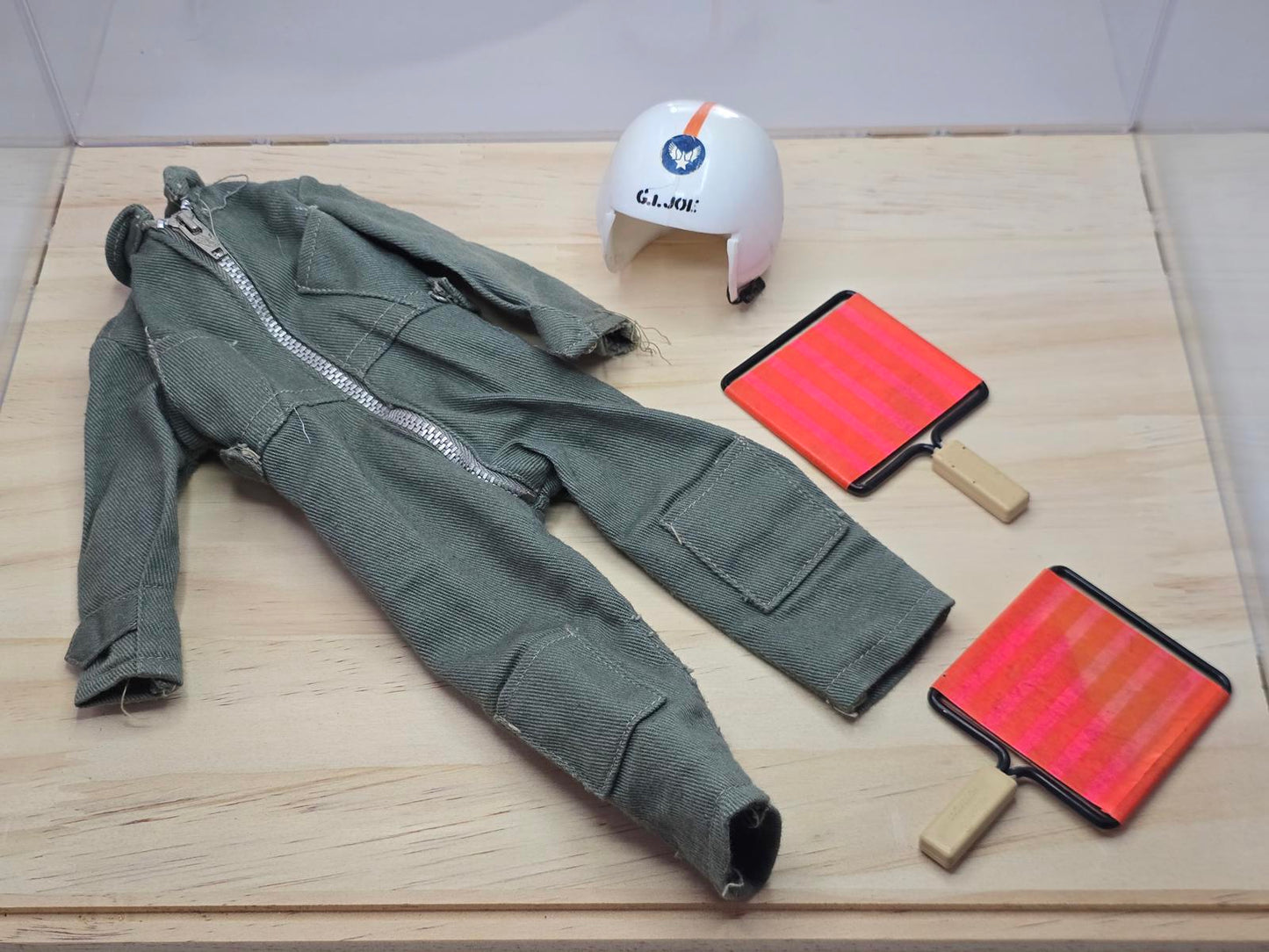 Vintage G.I. Joe Scramble Pilot Flight Suit w/ Helmet and Signal Paddles