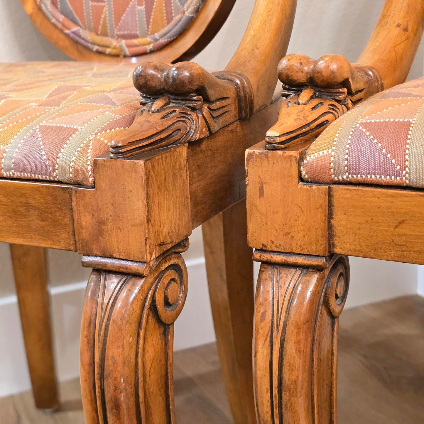 Antique 1920's French Art Deco Goosehead Dining Chairs