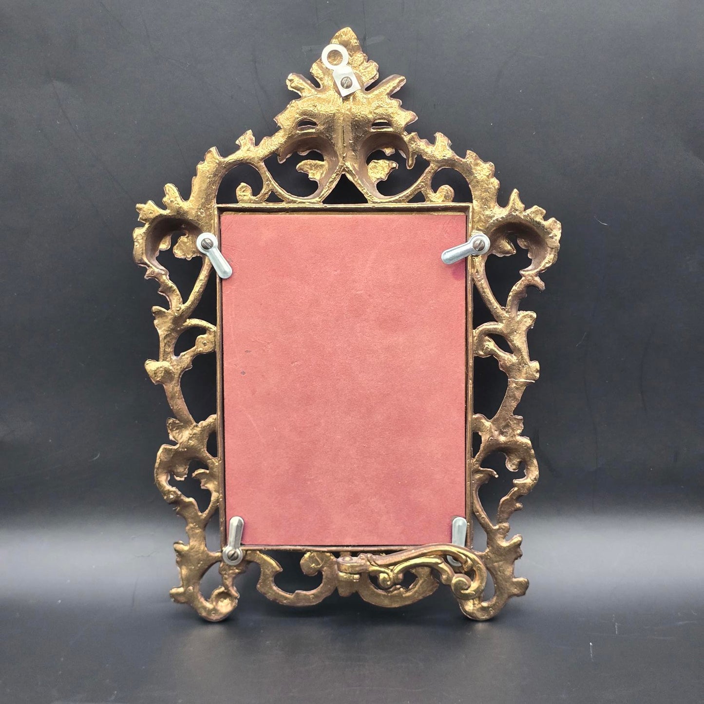 Vintage Ornate Cast Metal Frame with Antique Gold Finish