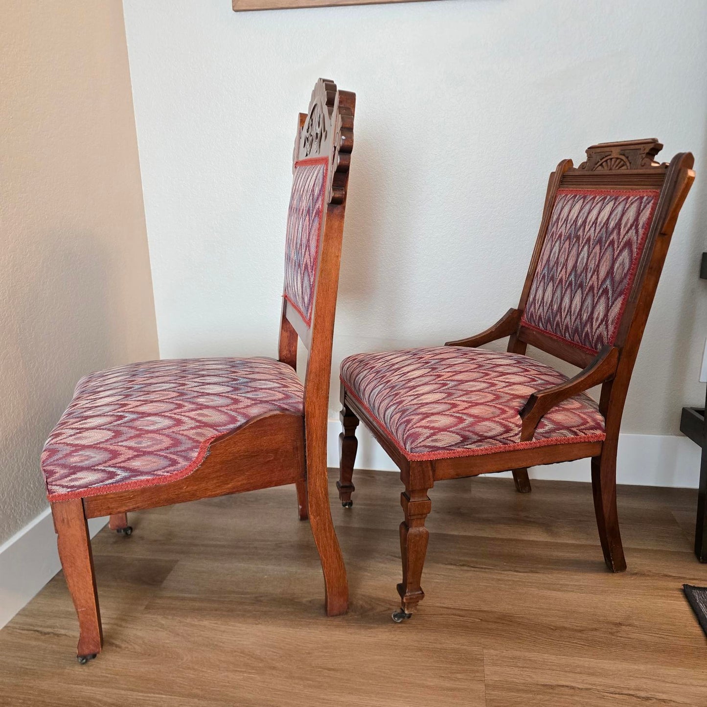 Antique Victorian Eastlake Style, Parlor Accent Chairs