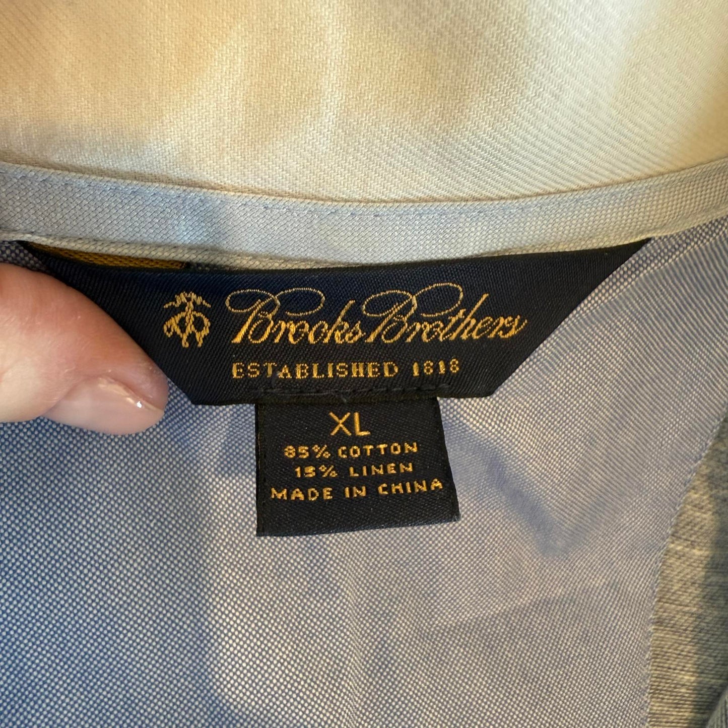 Brooks Brothers Men's Shirt Heathered Blue