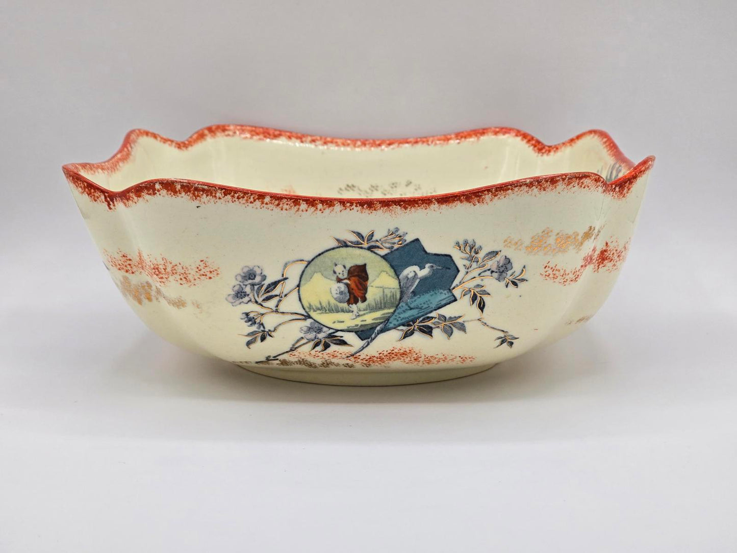 Antique Keller & Guerin "Ecrans" Faience Bowl