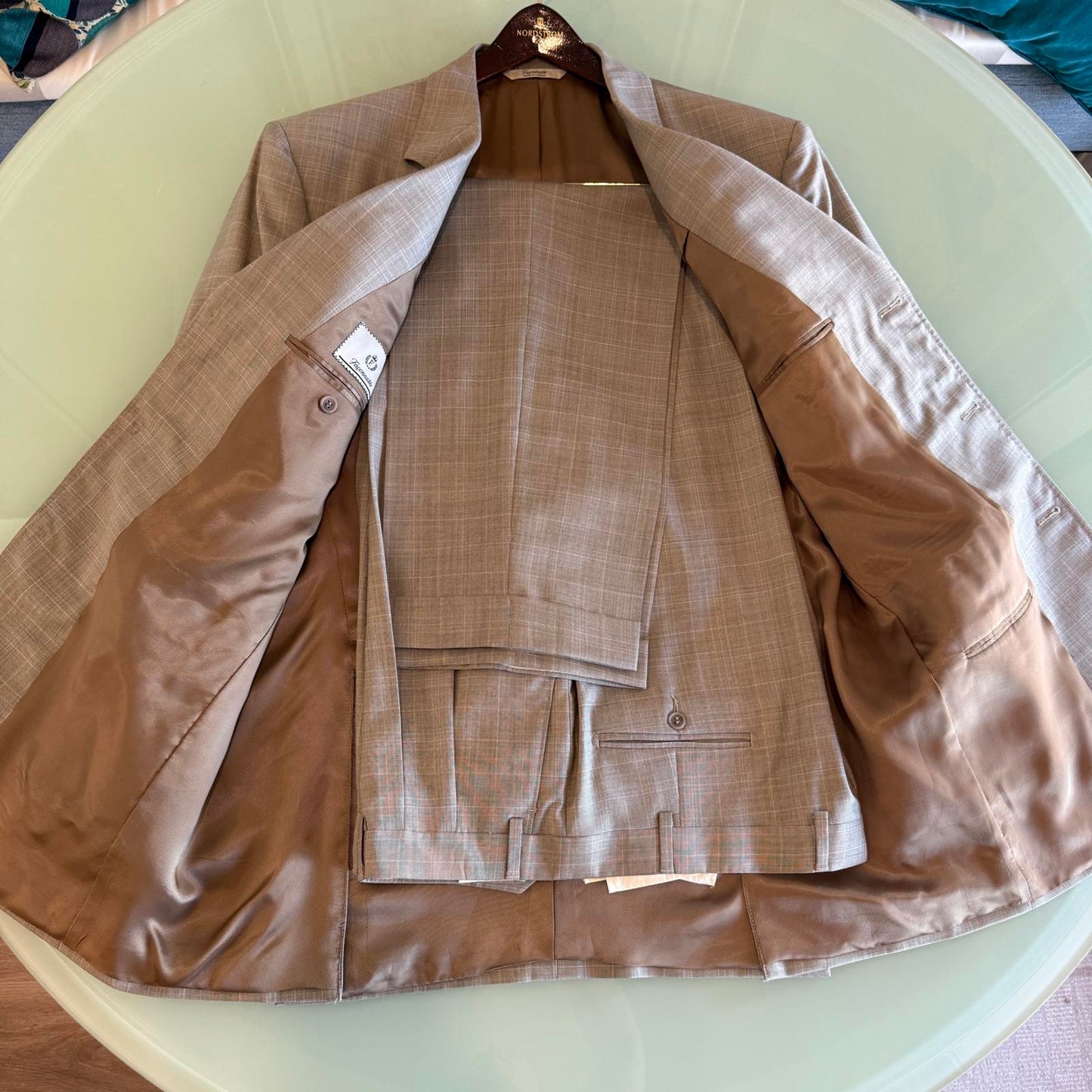 Faconnable Designer Men's Light Taupe Suit