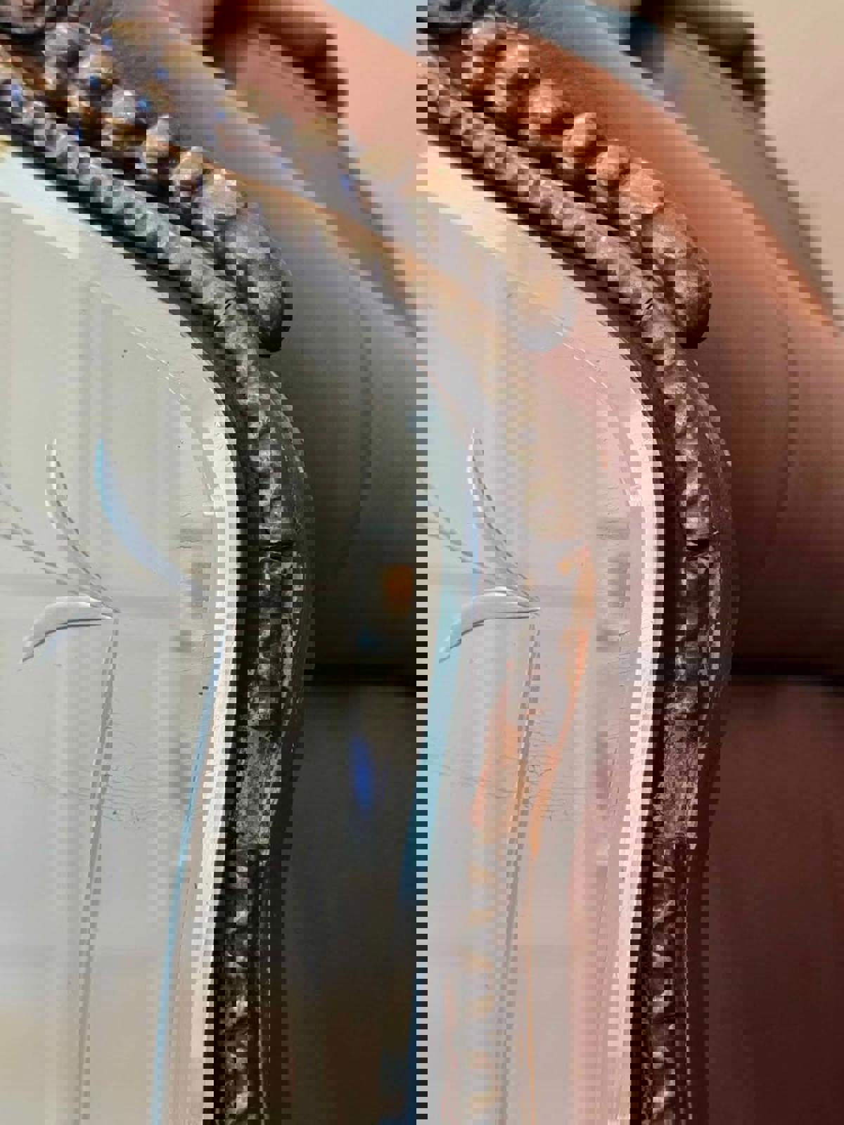 Antique Victorian Italian Etched Glass Triple-Panel Mantel/Sideboard Mirror