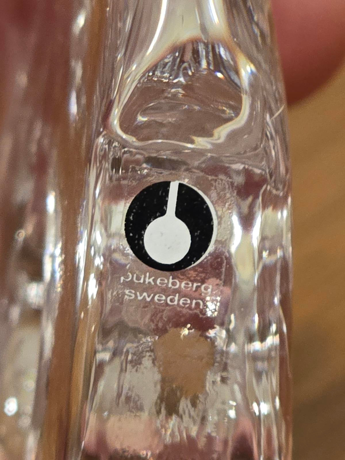 Vintage MCM Pukeberg Sweden Glass Napkin Ring/Egg Holders