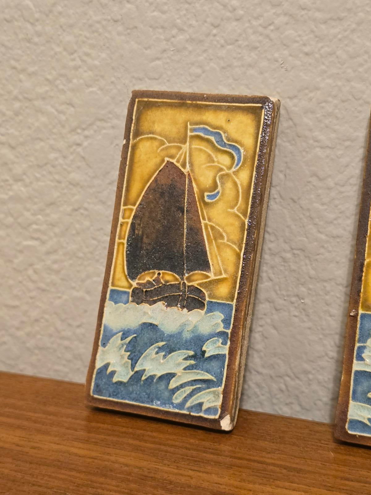 Rare, Antique Royal Delft Hand-painted Cloisonne Tiles