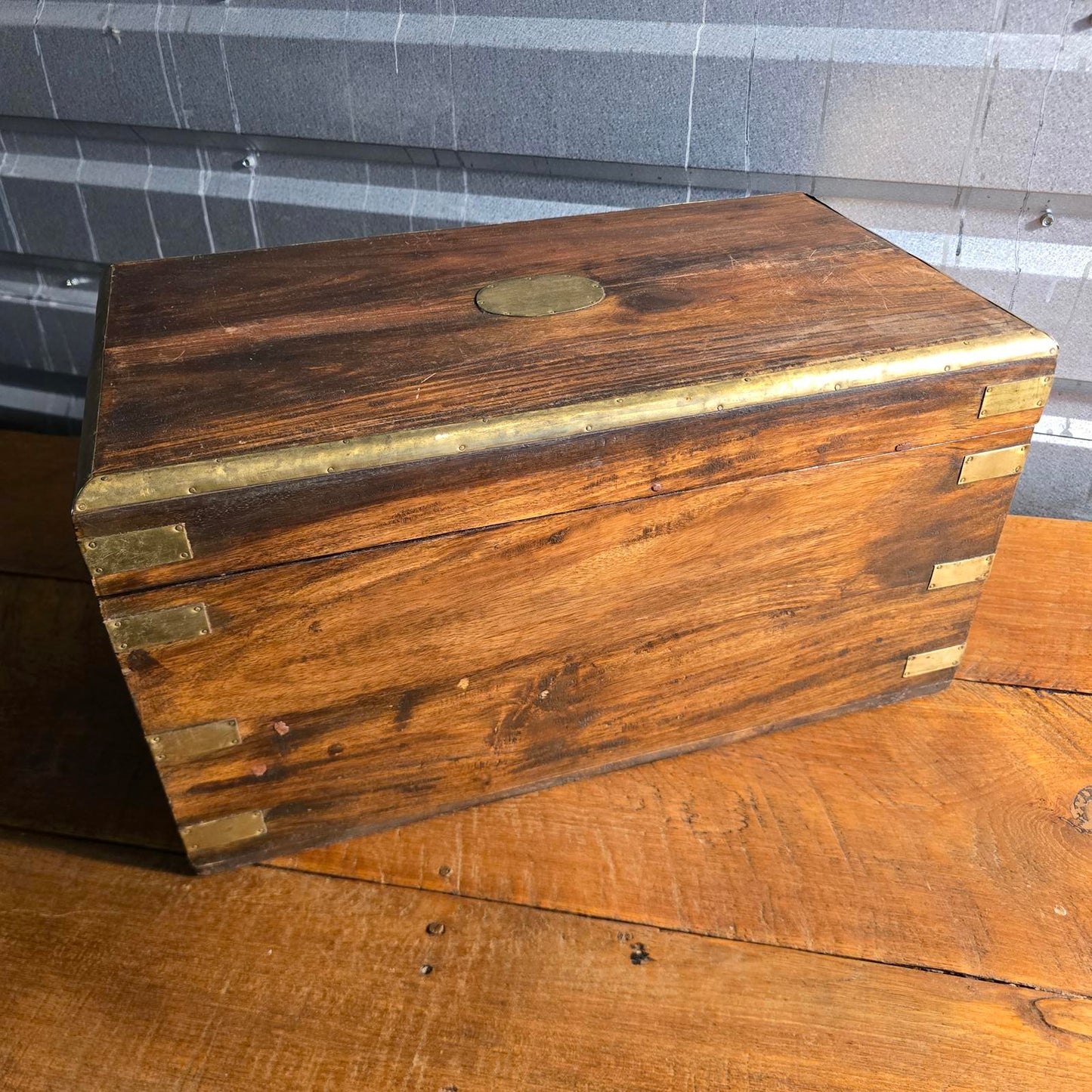 Antique Georgian Walnut and Brass Coffer/Chest