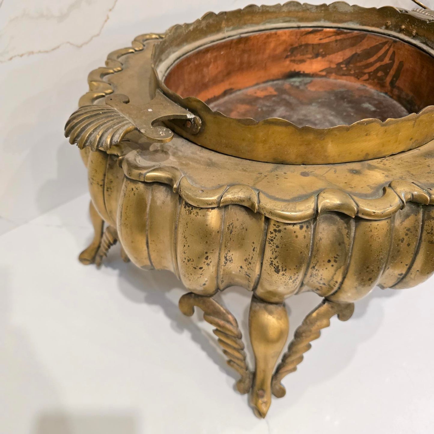 Antique 19th Century Turkish Brass and Copper Brazier