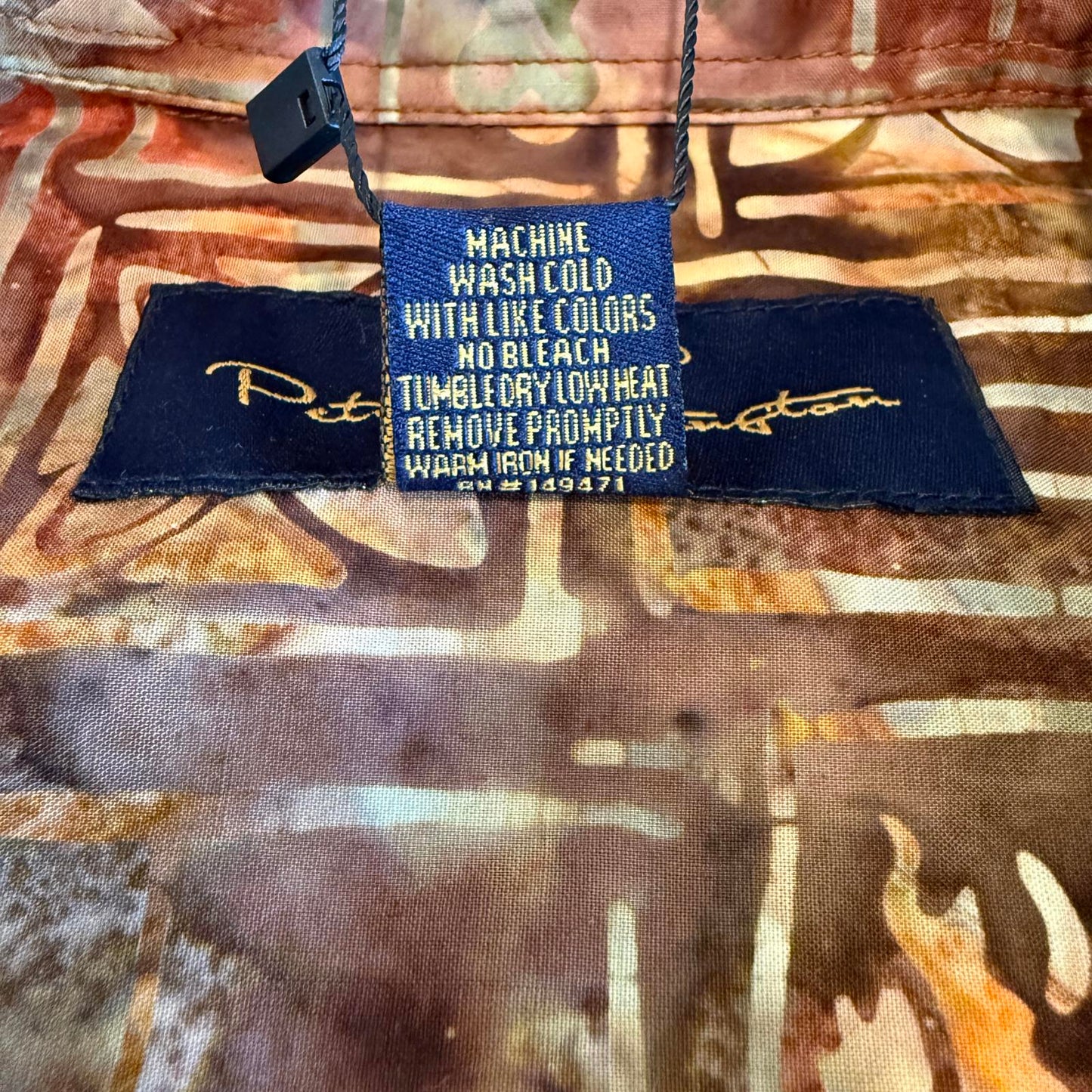 Pete Huntington Handcrafted Short Sleeve Orange/Rust Shirt Men's Medium