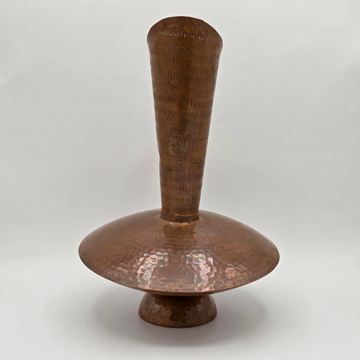 Vintage MCM Asymmetrical Hammered-Copper Pitcher