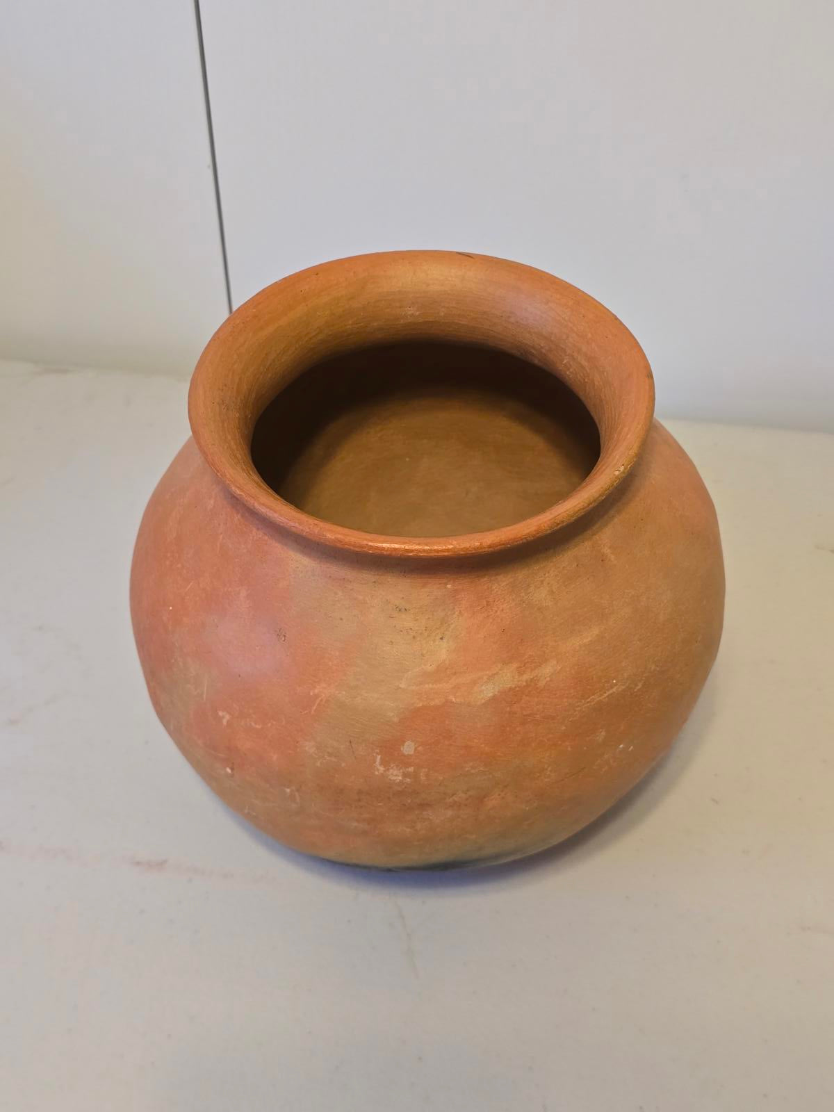 Vintage Mexican Handcrafted, Pit-Fired Olla or Pot