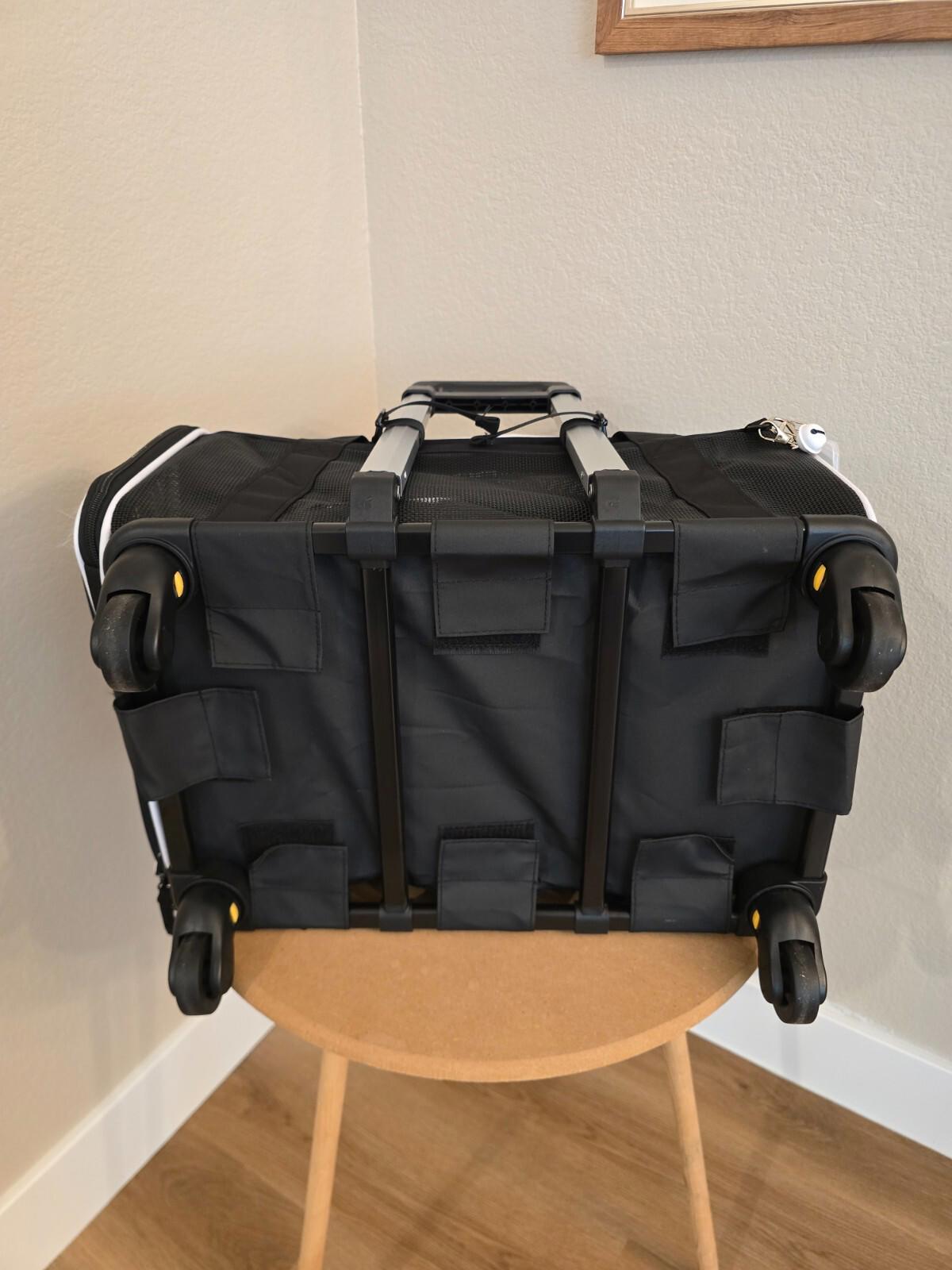 Petskd Airline Approved Top-Expandable Small Pet Carrier with Wheels