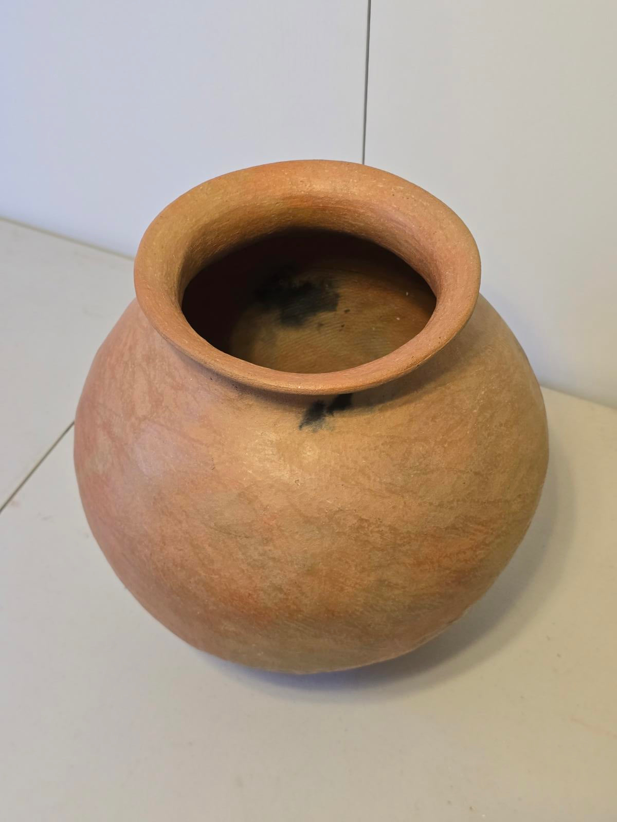 Vintage Mexican Handcrafted, Pit-Fired Olla or Pot