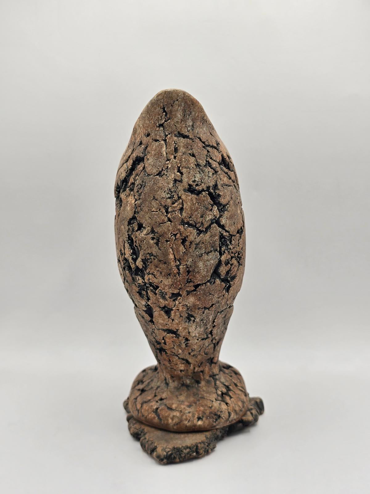 Iconic Stan Langtwait Pottery Lava Stone Pitcher and Stand