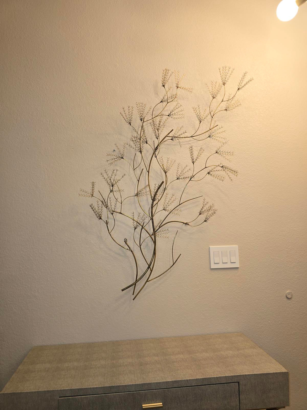 Vintage MCM Curtis Jere Floral Wall Sculpture