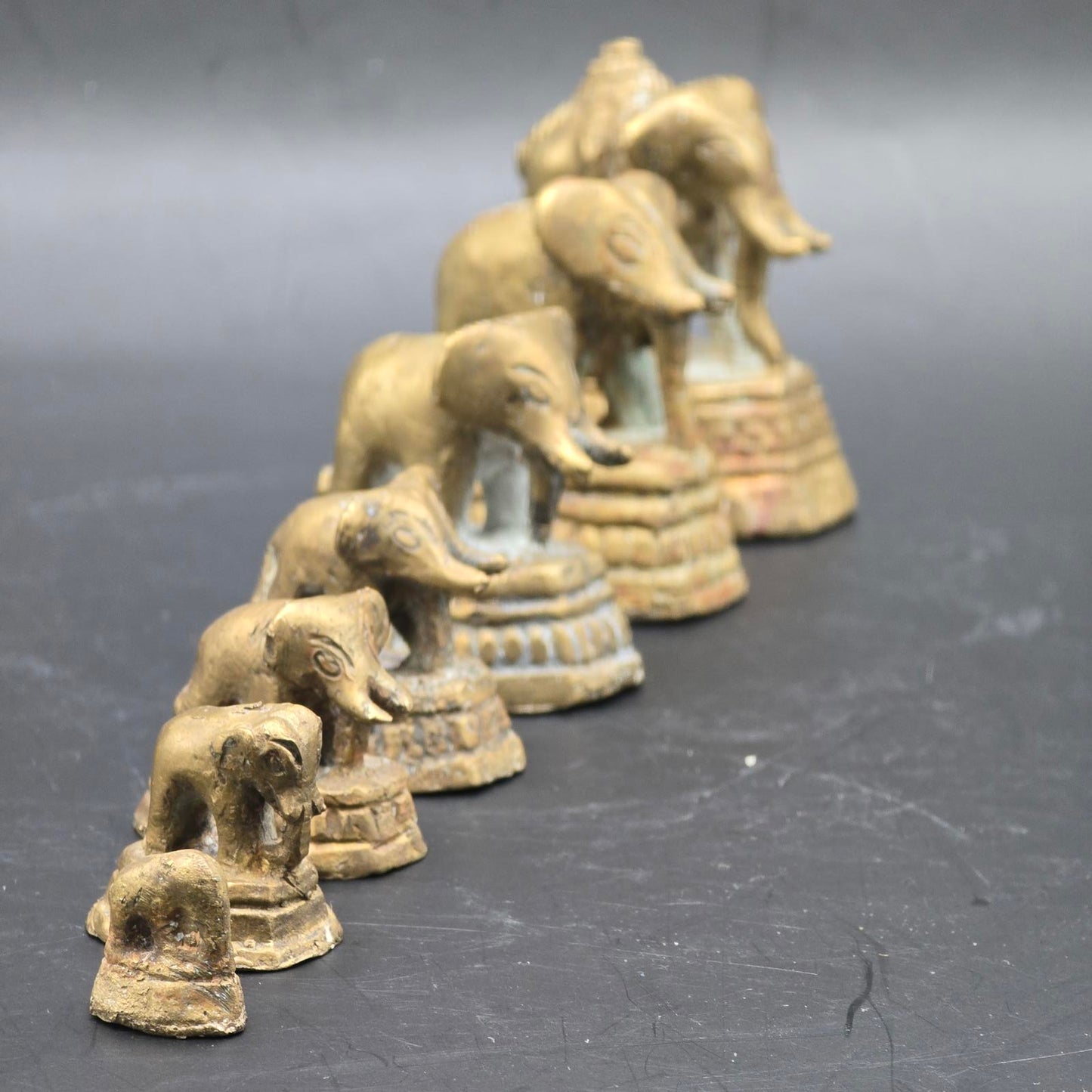 Vintage Brass Elephant Opium Weights
