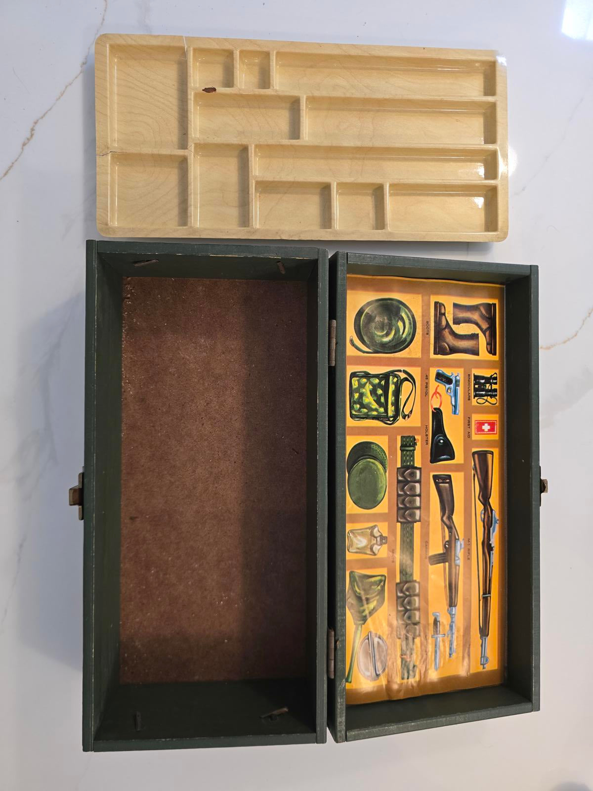 Vintage G.I. Joe Footlocker w/ Tray and Equipment Sheet