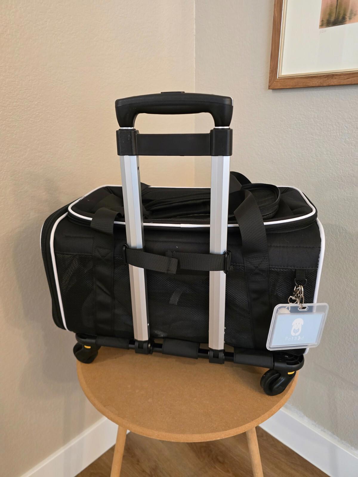 Petskd Airline Approved Top-Expandable Small Pet Carrier with Wheels
