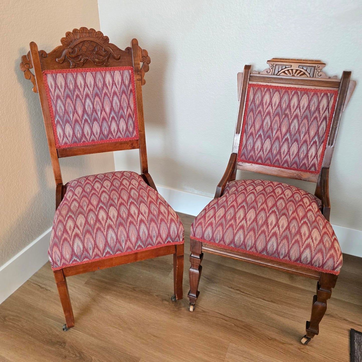 Antique Victorian Eastlake Style, Parlor Accent Chairs