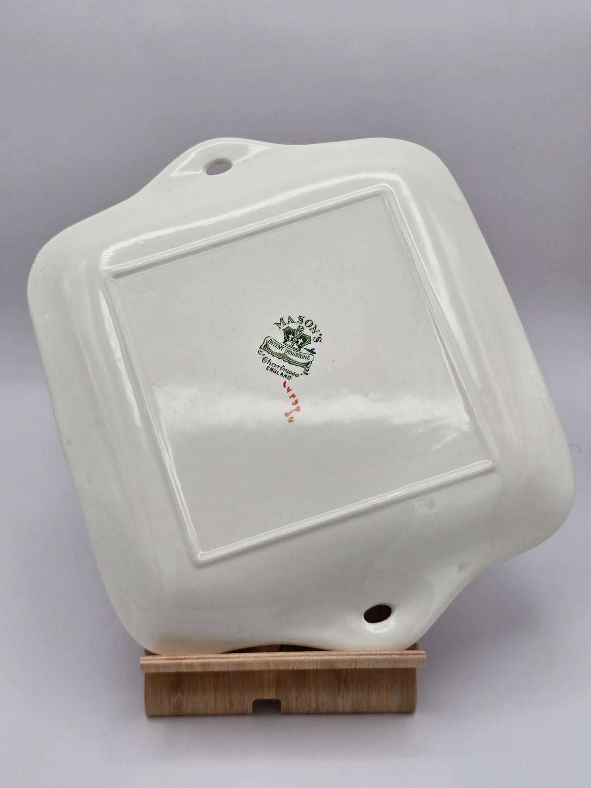 Vintage Mason's "Chartreuse" Square Serving Dish