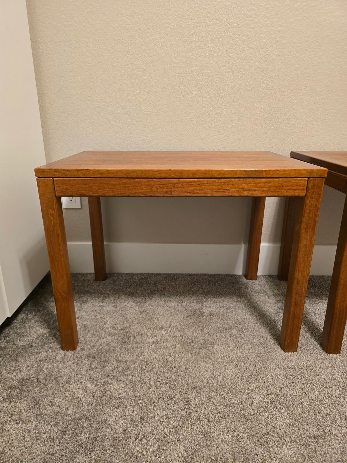 Vintage Danish Modern Solid Teak End Tables