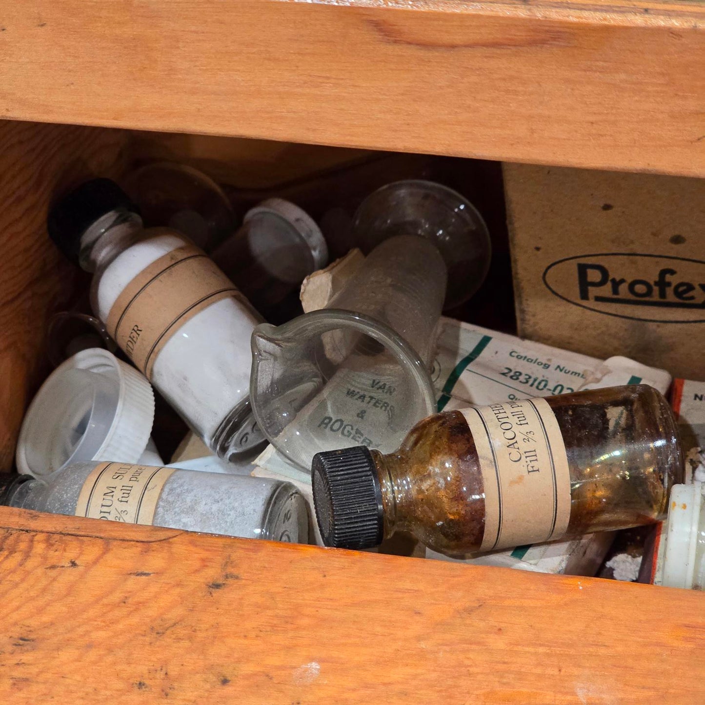 Vintage Apothecary/Geological Testing Set with Bottles, Instruments, and Chemicals