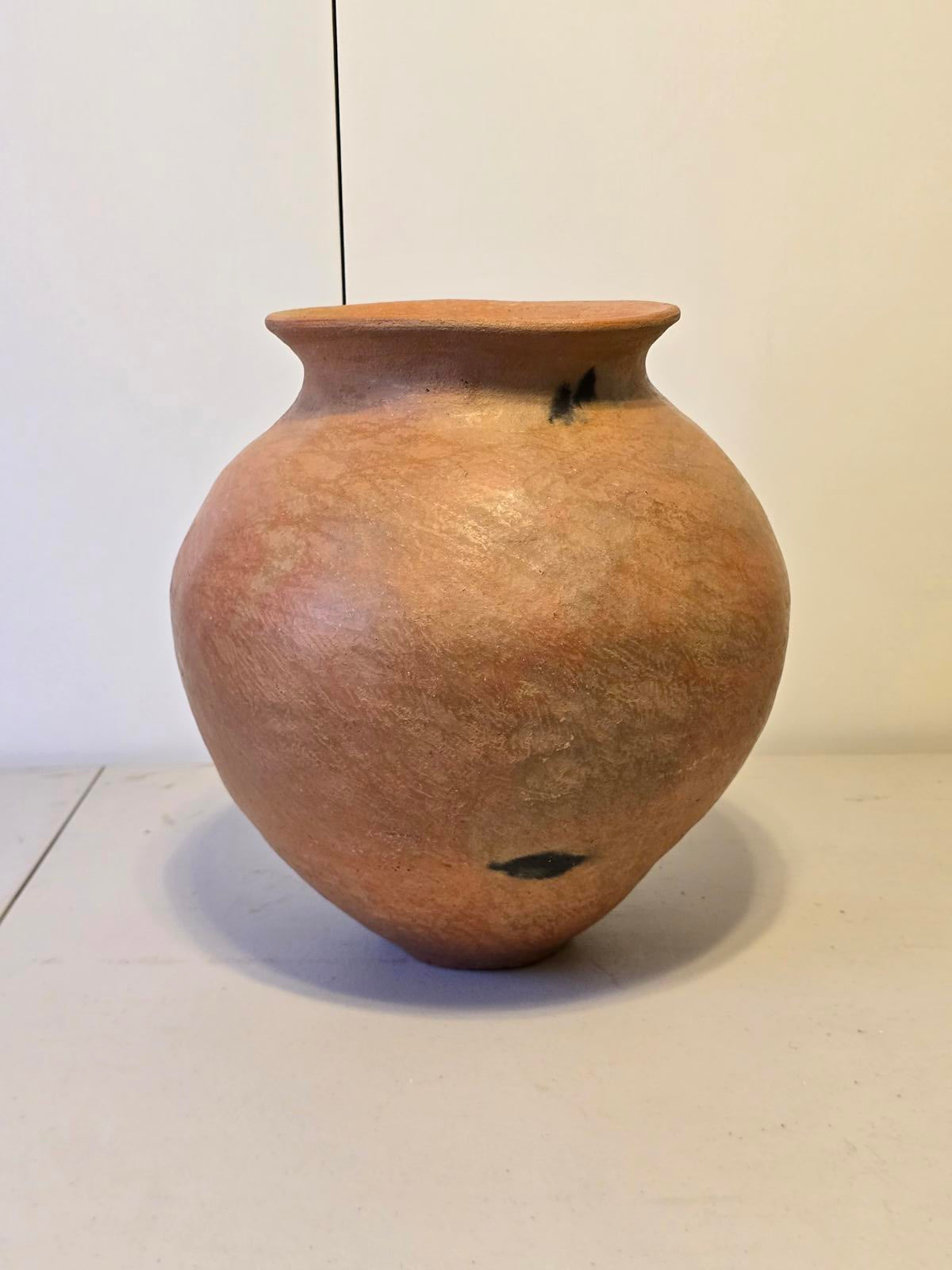 Vintage Mexican Handcrafted, Pit-Fired Olla or Pot