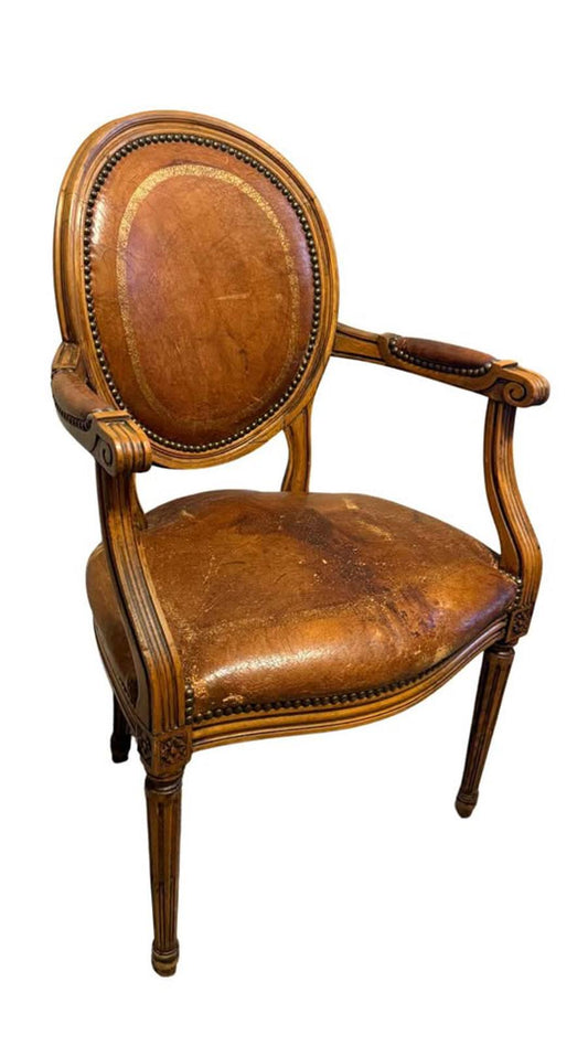 Antique Louis XVI Style Fauteuil Arm Chair