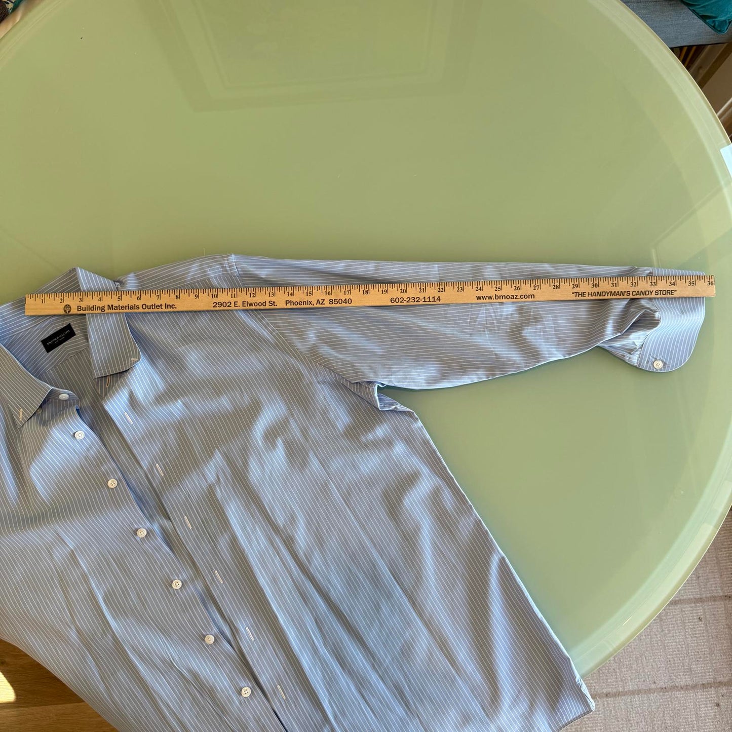 Proper Cloth - Custom Made Blue with White Pinstripe Men's Dress Shirt