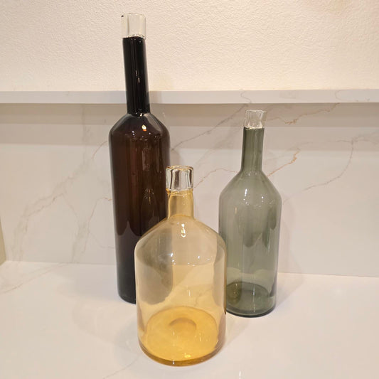 Roost Hand-Blown Glass Decorative Bottles