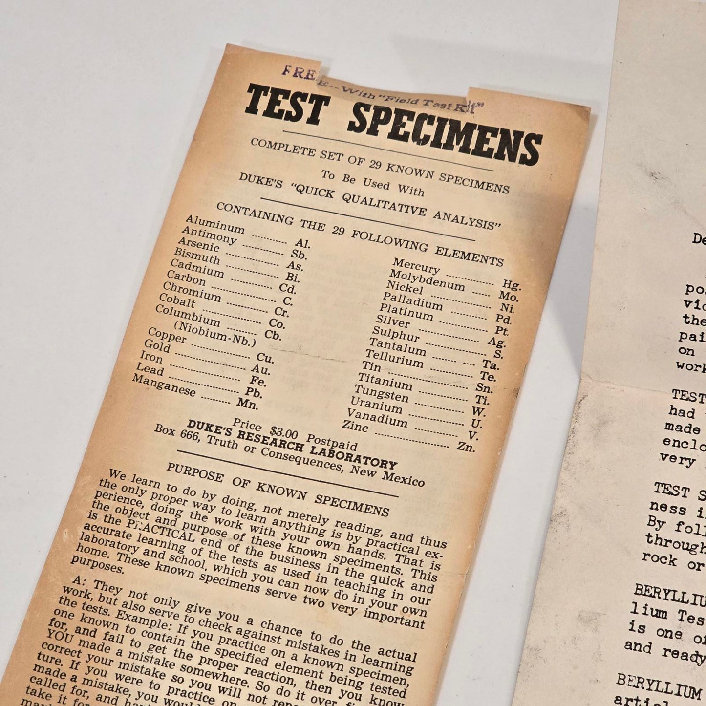 Vintage Apothecary/Geological Testing Set with Bottles, Instruments, and Chemicals