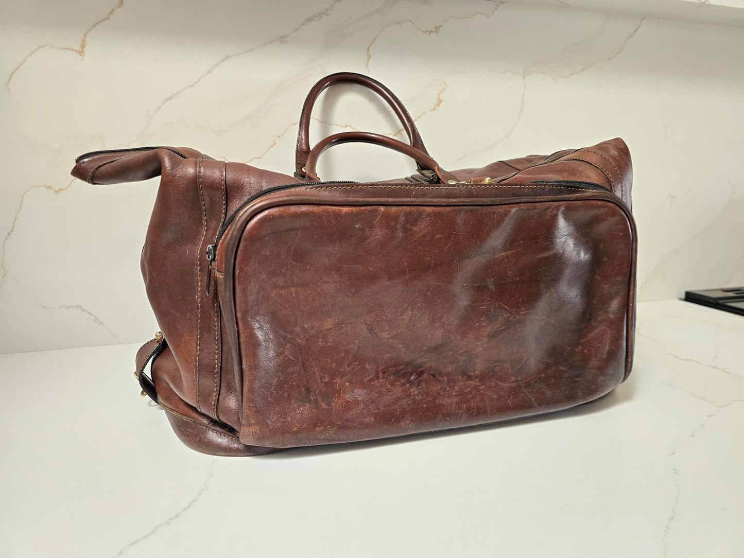 Vintage Bric's Leather Duffel Bag