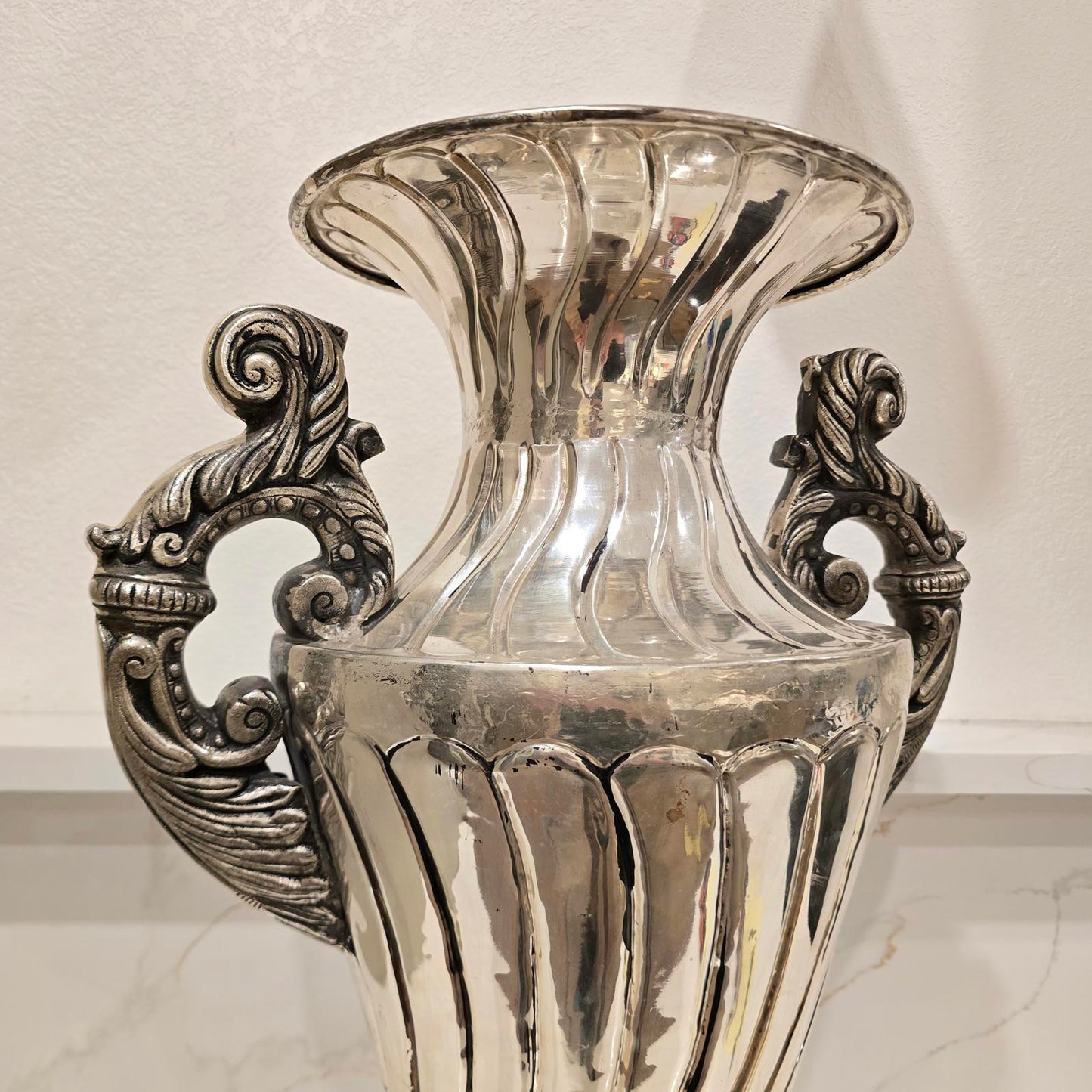 Elegant French-Style Silver-Plated Vase