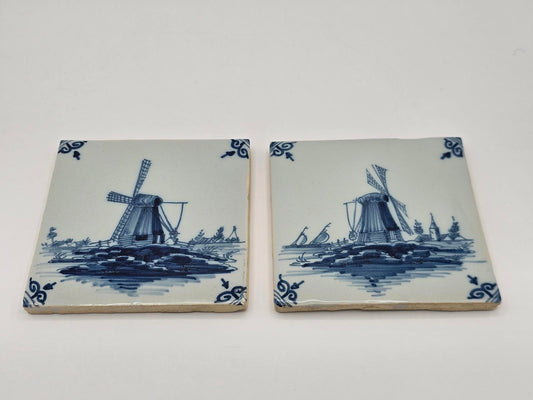 Vintage Hand-Painted, Makkum Tichelaar Delft, Holland Tiles