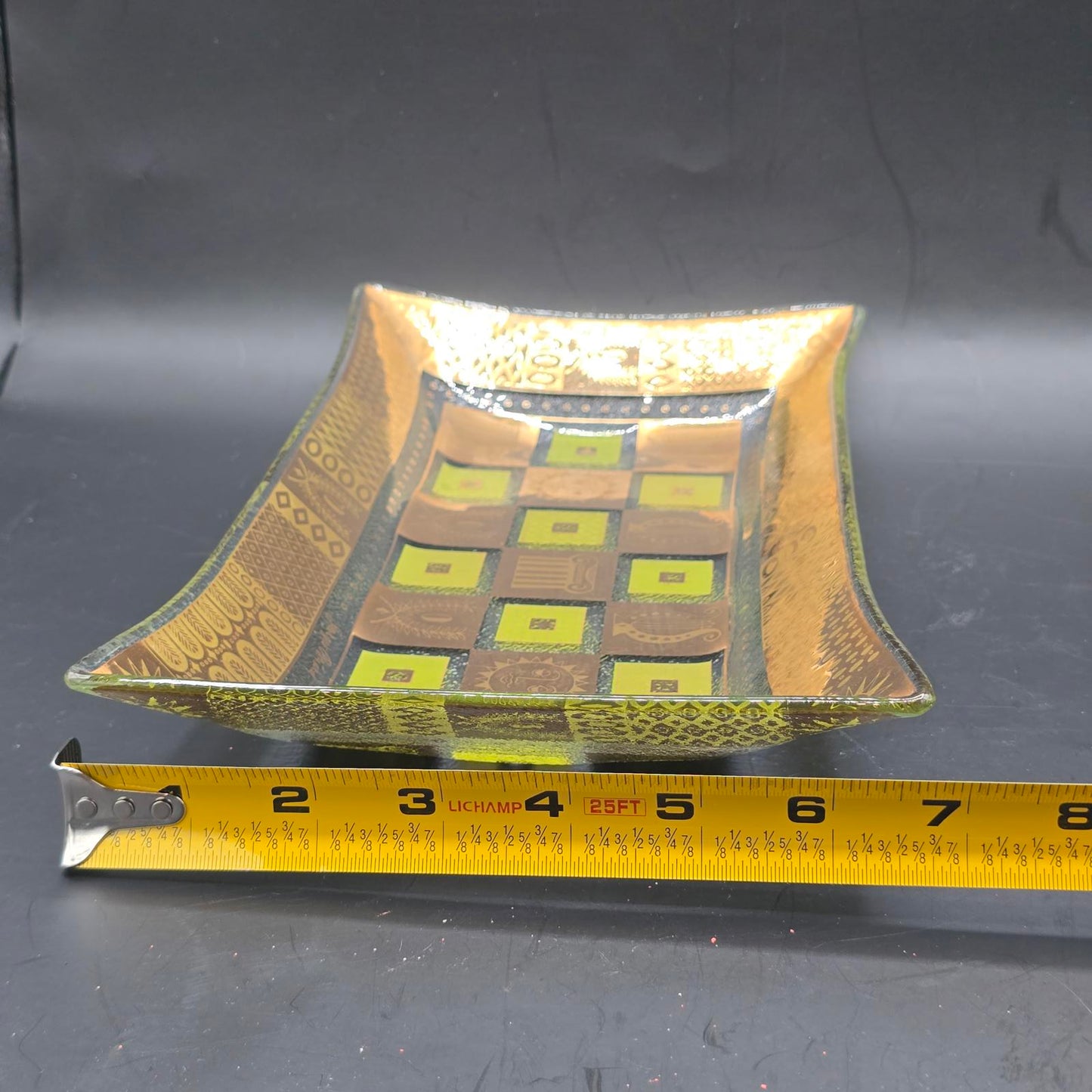 Vintage George Briard MCM Celeste Rectangular Glass Serving Piece