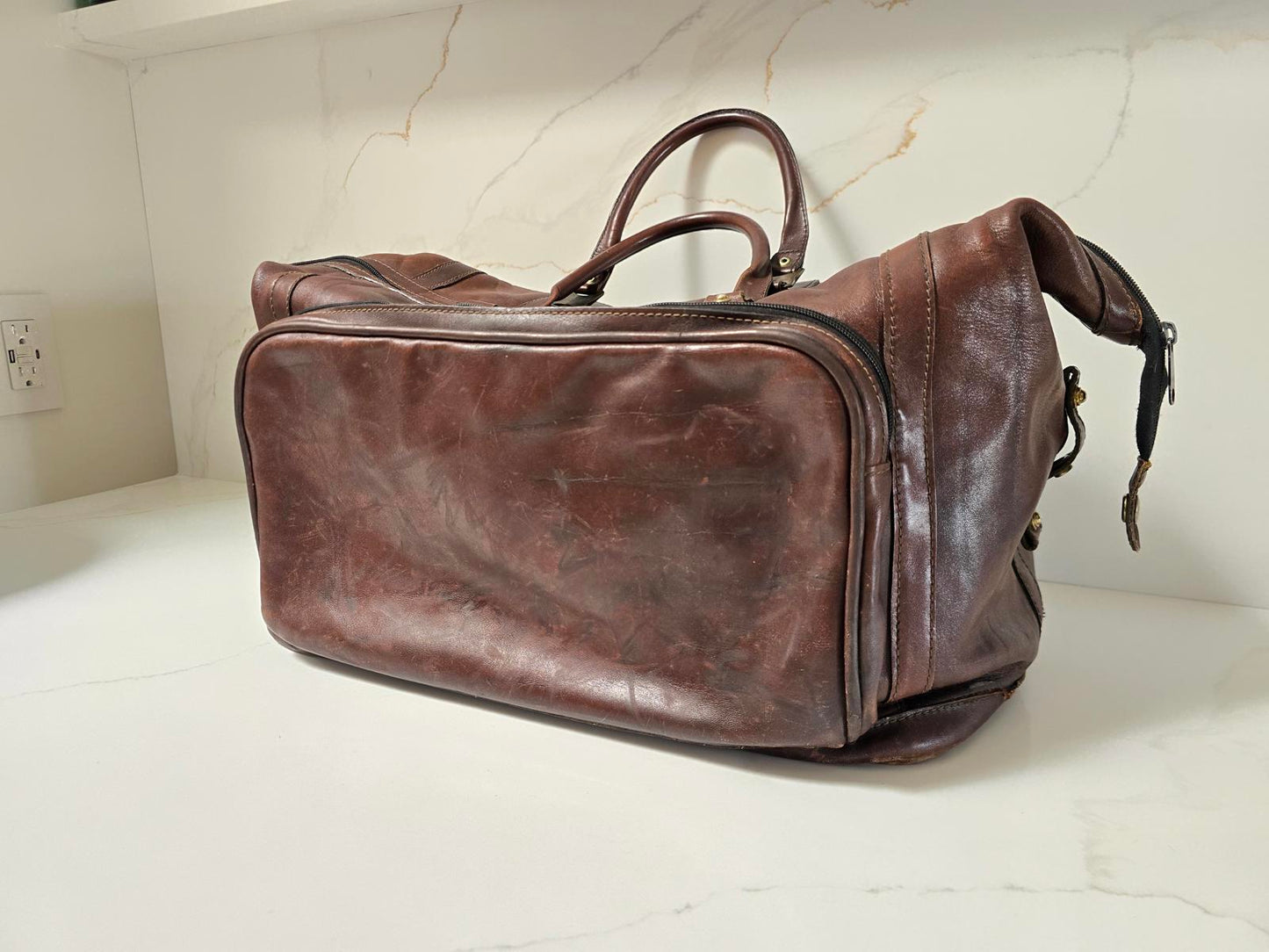 Vintage Bric's Leather Duffel Bag