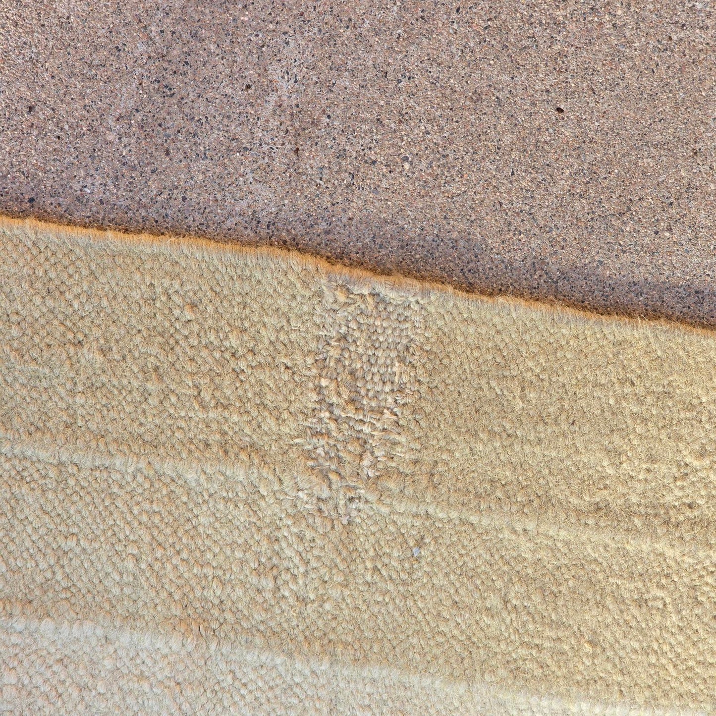 Large Indian Dhurri Geometric Rug -Cream and Tan